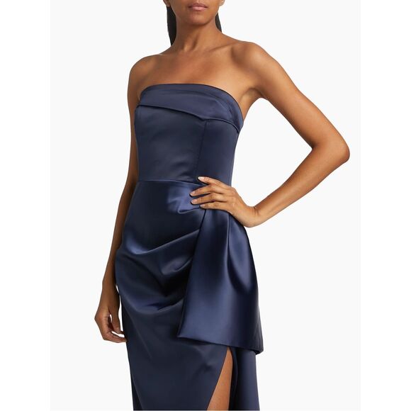Nicholas the Label Erelyn Satin Strapless Gown Size 0 $595 - Picture 5 of 12